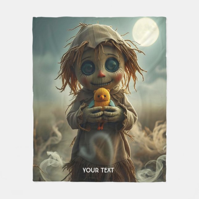 Couverture Polaire Halloween Imaginaire mignonne lune moon carecrow (Devant)