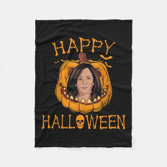 Couverture Polaire Halloween Kamala Harris Funny Noël 2023 Pumpk (Devant)