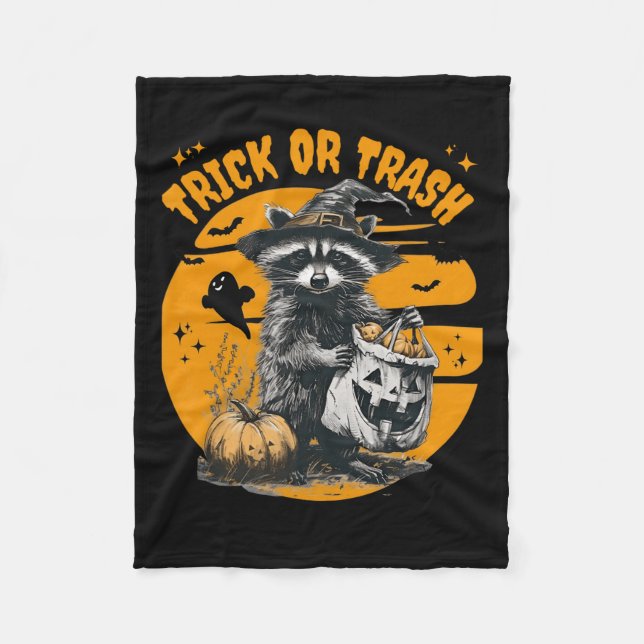 Couverture Polaire Halloween Raccoon Trac Ou Trash Retro Raccoons Vi (Devant)