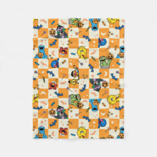 Couverture Polaire Halloween rue Sésame À damiers Motif