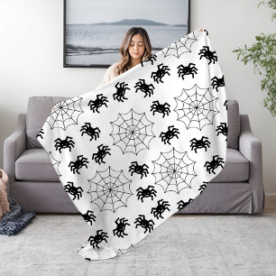 Couverture Polaire Halloween simple et moderne noir et blanc