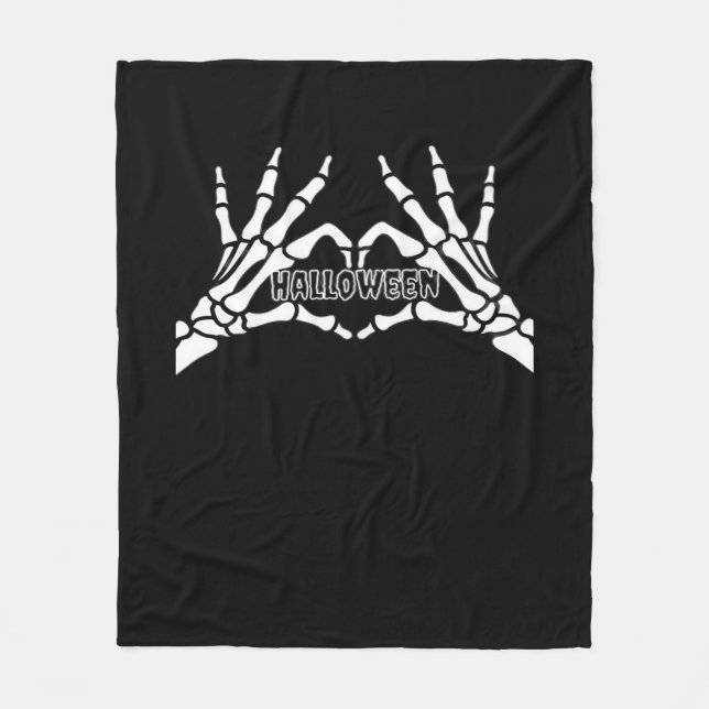 Couverture Polaire Halloween - Skeleton Hands Heart (Devant)