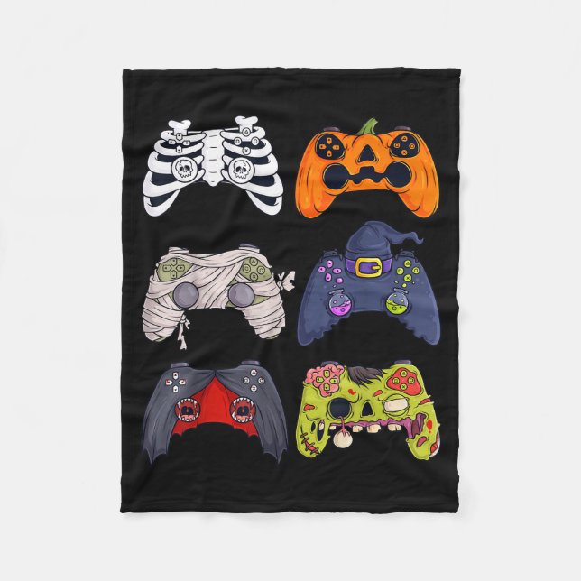 Couverture Polaire Halloween Skeleton Zombie Gaming Controllers Mummy (Devant)