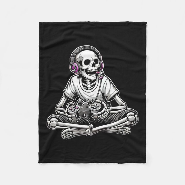 Couverture Polaire Halloween squelettique (Devant)