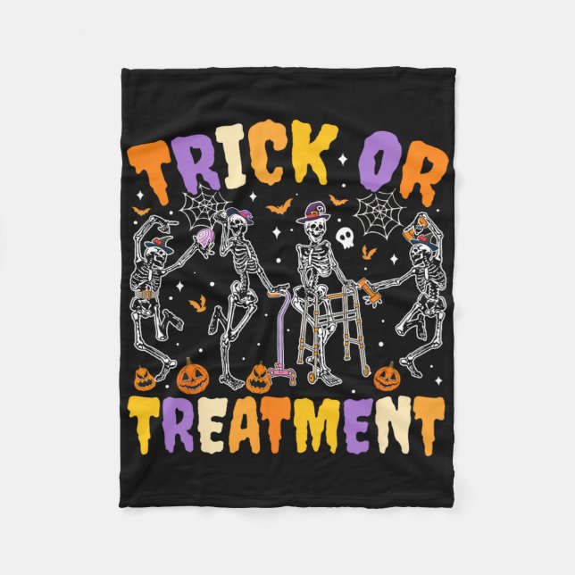 Couverture Polaire Halloween Trick Ou Traitement Pt Thérapie Physique (Devant)