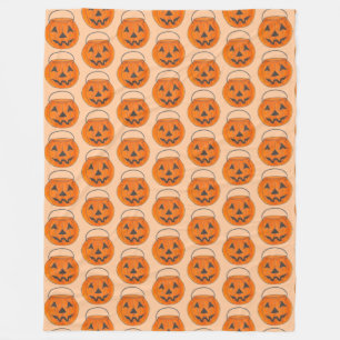 Couverture Polaire Halloween Trick ou Treat Orange Citrouille Imprime