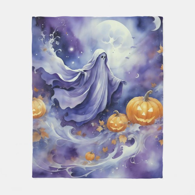 Couverture Polaire Halloween violet (Devant)