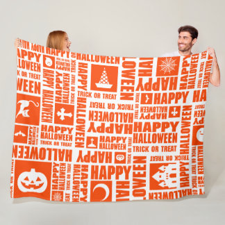 Couverture Polaire Halloween Whimsical Cool Motif de typographie Oran