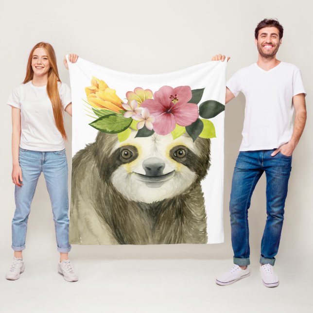 Couverture Polaire Halo tropical | Sweet Sloth (En situation)