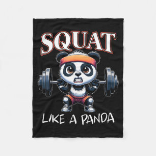 Couverture Polaire Haltère Panda Fitness Citation Drôle de Gym Squat