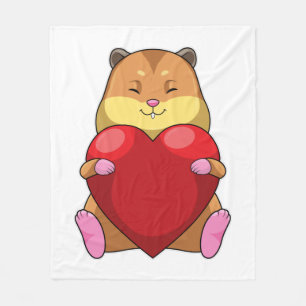 Couverture Polaire Hamster au coeur