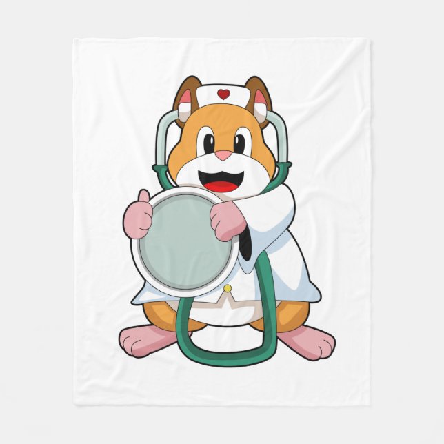 Couverture Polaire Hamster comme docteur avec Stethoscope.PNG (Devant)
