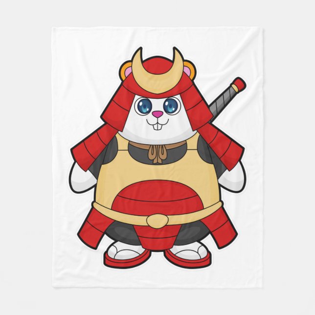 Couverture Polaire Hamster en guerrier avec Armor (Devant)