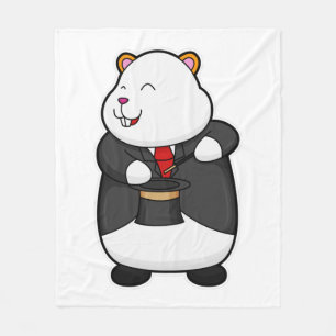 Couverture Polaire Hamster en magicien avec baguette magique et Casqu