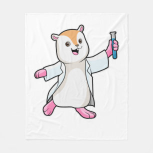 Couverture Polaire Hamster en tant que scientifique avec tube d'essai