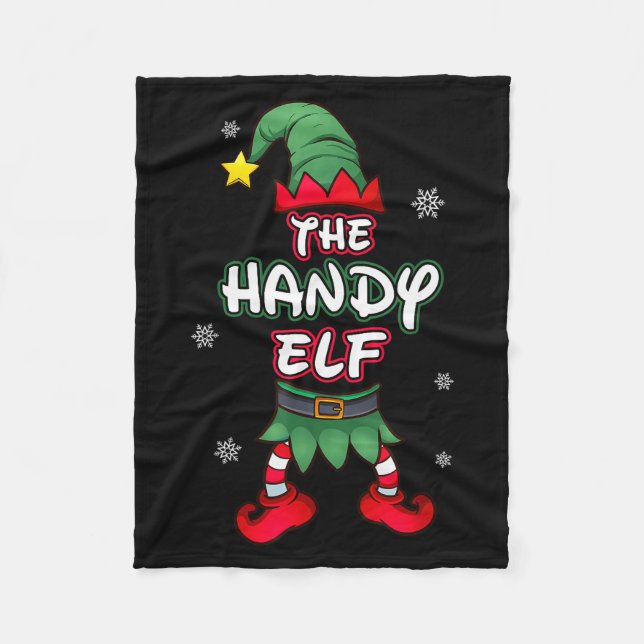 Couverture Polaire Handy Elf Christmas Pajamas Pjs Matching Family Gr (Devant)