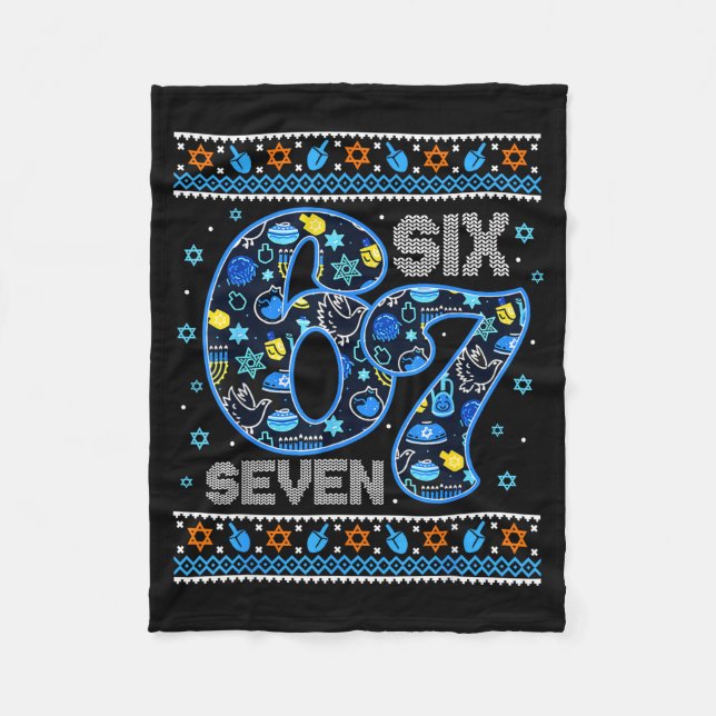 Couverture Polaire Hanukkah 67 Festive Dreidel Ugly Sweater For Men W (Devant)