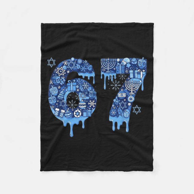 Couverture Polaire Hanukkah Six Seven 67 Meme Funny Dreidel Menorah S (Devant)