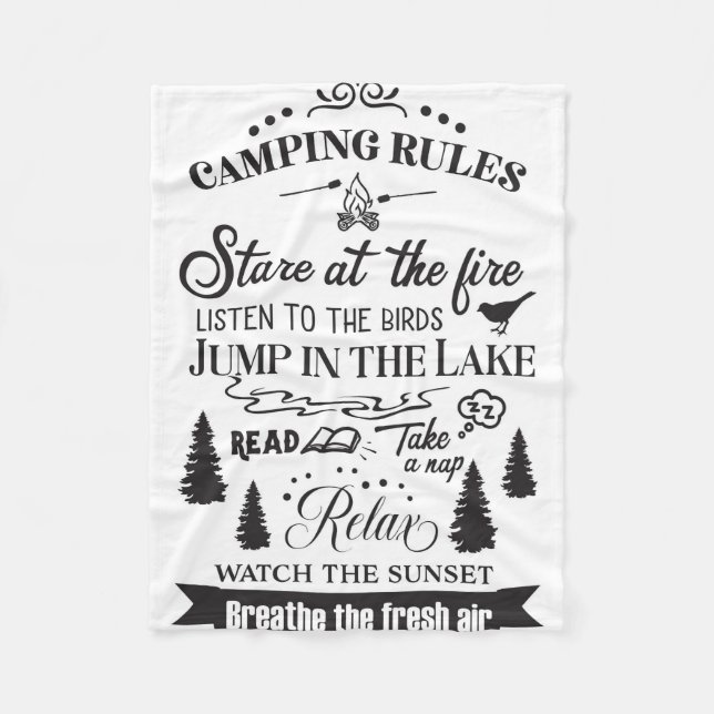 Couverture Polaire Happy Camper Camping Rules (Devant)