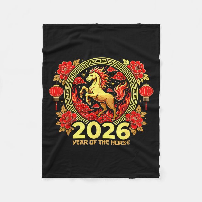 Couverture Polaire Happy Chinese New Year Of The Fire Horse Chinese Z (Devant)