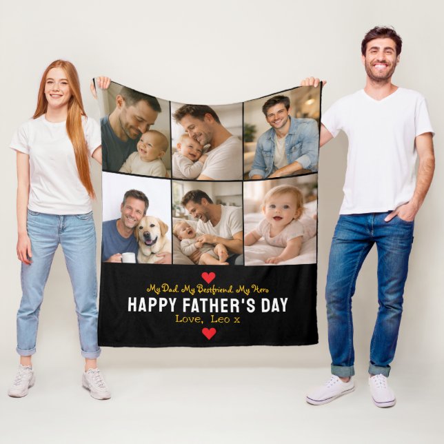 Couverture Polaire Happy Father’s Day Photo | Personalized Dad Ever (En situation)
