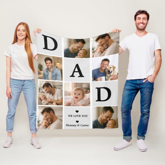 Couverture Polaire Happy Father’s Day Photo | Personalized Dad Ever (En situation)