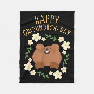 Couverture Polaire Happy Groundhog Day - Funny Celebration 