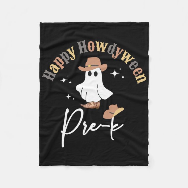 Couverture Polaire Happy Howdyween Pré-k Ghost Western Enseignant Pre (Devant)