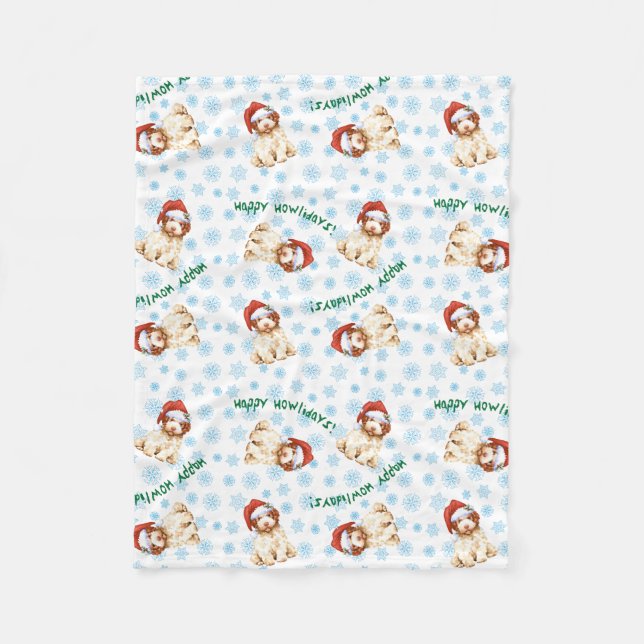 Couverture Polaire Happy Howlidays Lagotto Romagnolo Fleece Blanket (Devant)