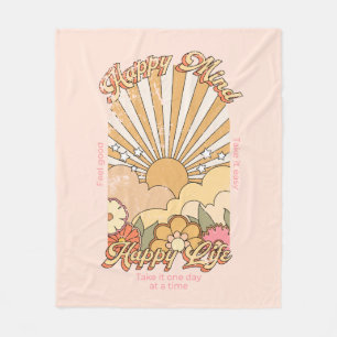 Couverture Polaire Happy Mind Happy Life Hippy Vibes Super