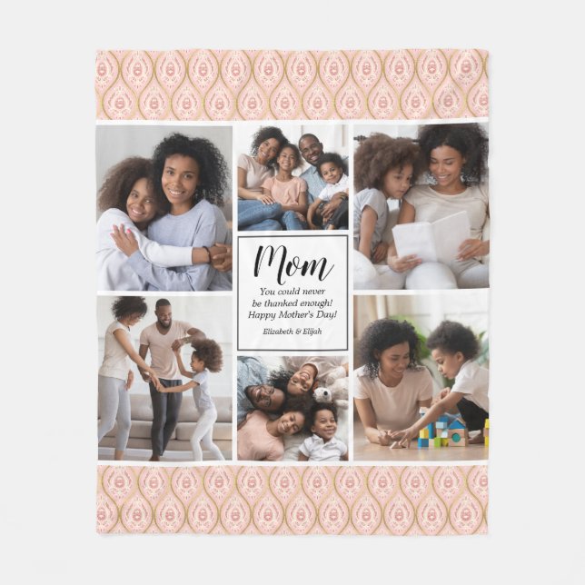 Couverture Polaire Happy Mothers Day 6 photo collage (Devant)
