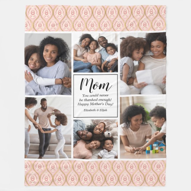 Couverture Polaire Happy Mothers Day 6 photo-collage Fleece Blanket (Devant)