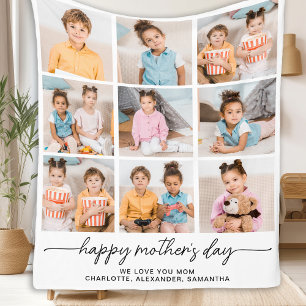 Couverture Polaire Happy Mothers Day Maman Personnalisée 9 Photo Coll