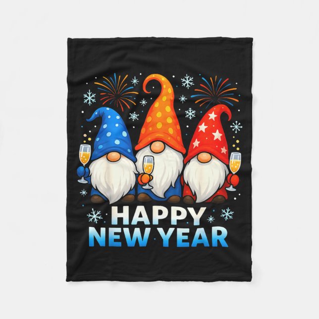 Couverture Polaire Happy New Year 2026 Gnomes Matching Family New Yea (Devant)