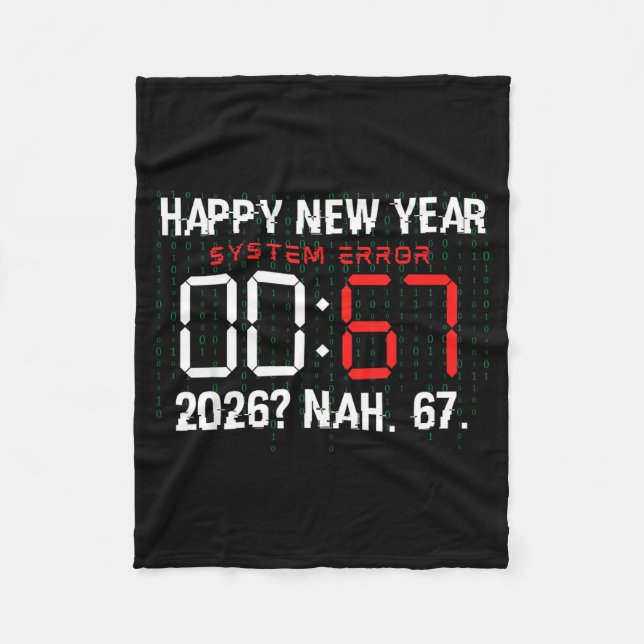 Couverture Polaire Happy New Year 2026 Humor Clock 6 7 Meme System Er (Devant)