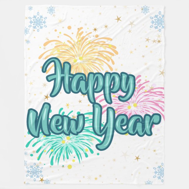 Couverture Polaire Happy New Year Typography Celebration (Devant)