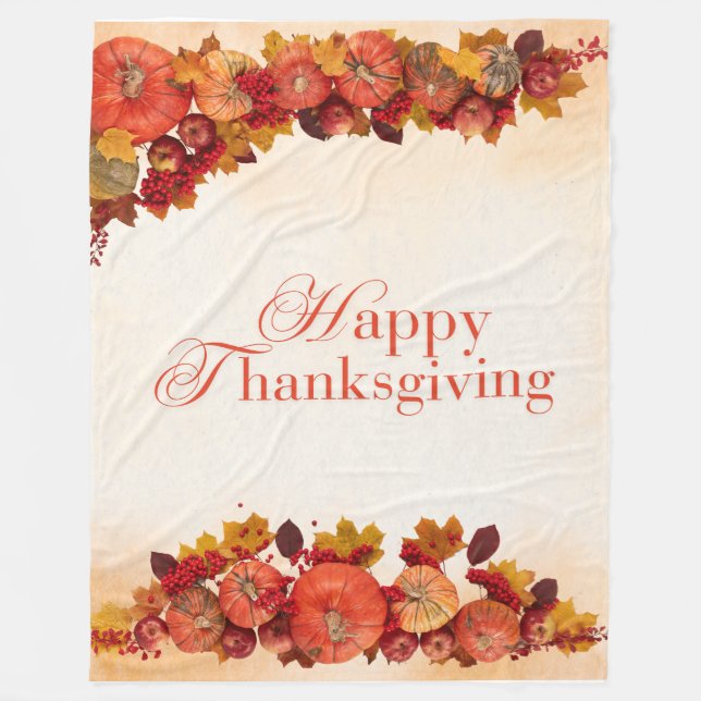 Couverture Polaire Happy Thanksgiving (Devant)