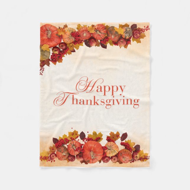 Couverture Polaire Happy Thanksgiving (Devant)