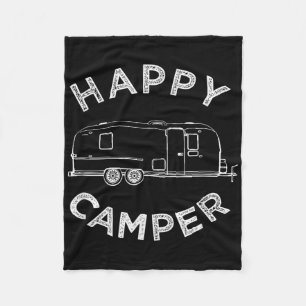 Couverture Polaire Happy Trailer Camper, Retro Camping Caravan Tee