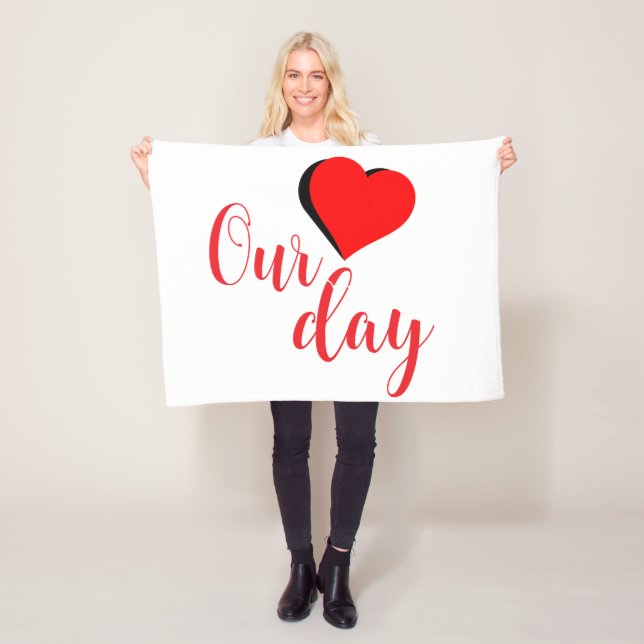 Couverture Polaire Happy Valentine Day (En situation)