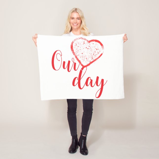 Couverture Polaire Happy Valentine Day (En situation)