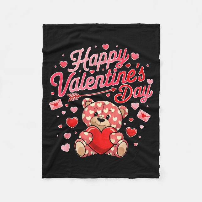 Couverture Polaire Happy Valentines Day Women Cute Bear Valentine Hea (Devant)