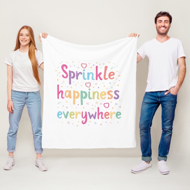 Couverture Polaire Happy Vibes Sprinkle Happiness Confetti Art (En situation)