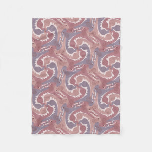 Couverture Polaire Hares torse Tesselation doux Blanche violette 2