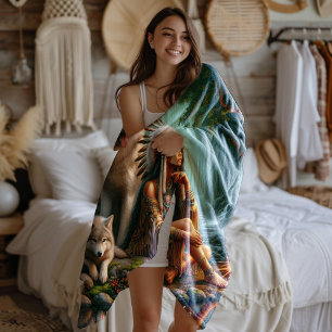 Couverture Polaire Harmonie entre Indiens autochtones et loups dans l