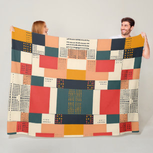Couverture Polaire Harmonie Géométrique Mosaïque Urbaine