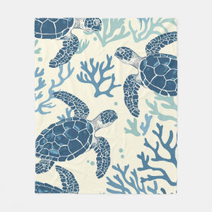 Couverture Polaire Harmonie océanique : Tortues et coraux