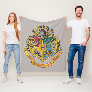 Couverture Polaire Harry Potter   Blason de Poudlard - Couleurs Réell