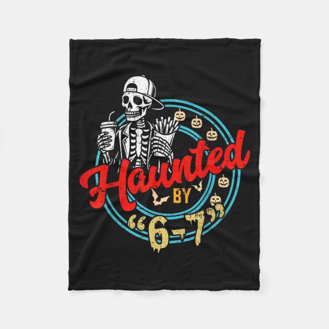 Couverture Polaire Haunted By 67 Funny Skeleton And Pumpkin Halloween (Devant)