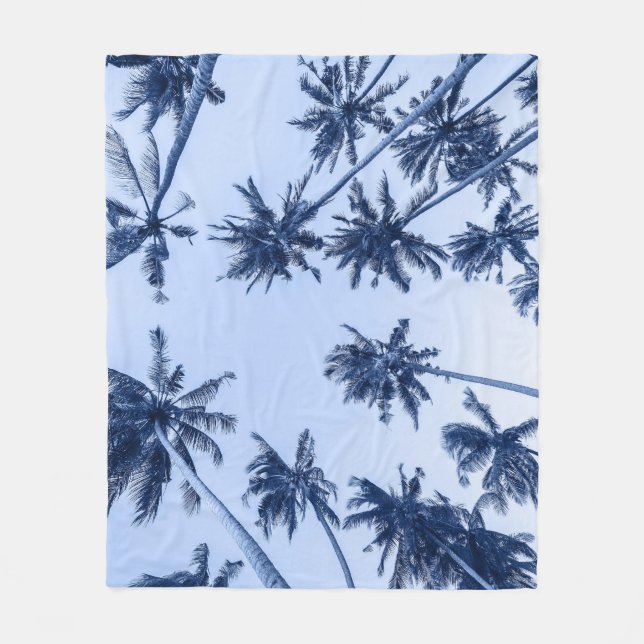 Couverture Polaire Hauts palmiers, ciel bleu clair. (Devant)